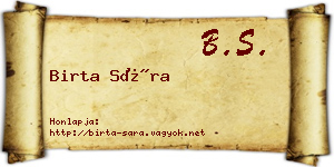 Birta Sára névjegykártya
